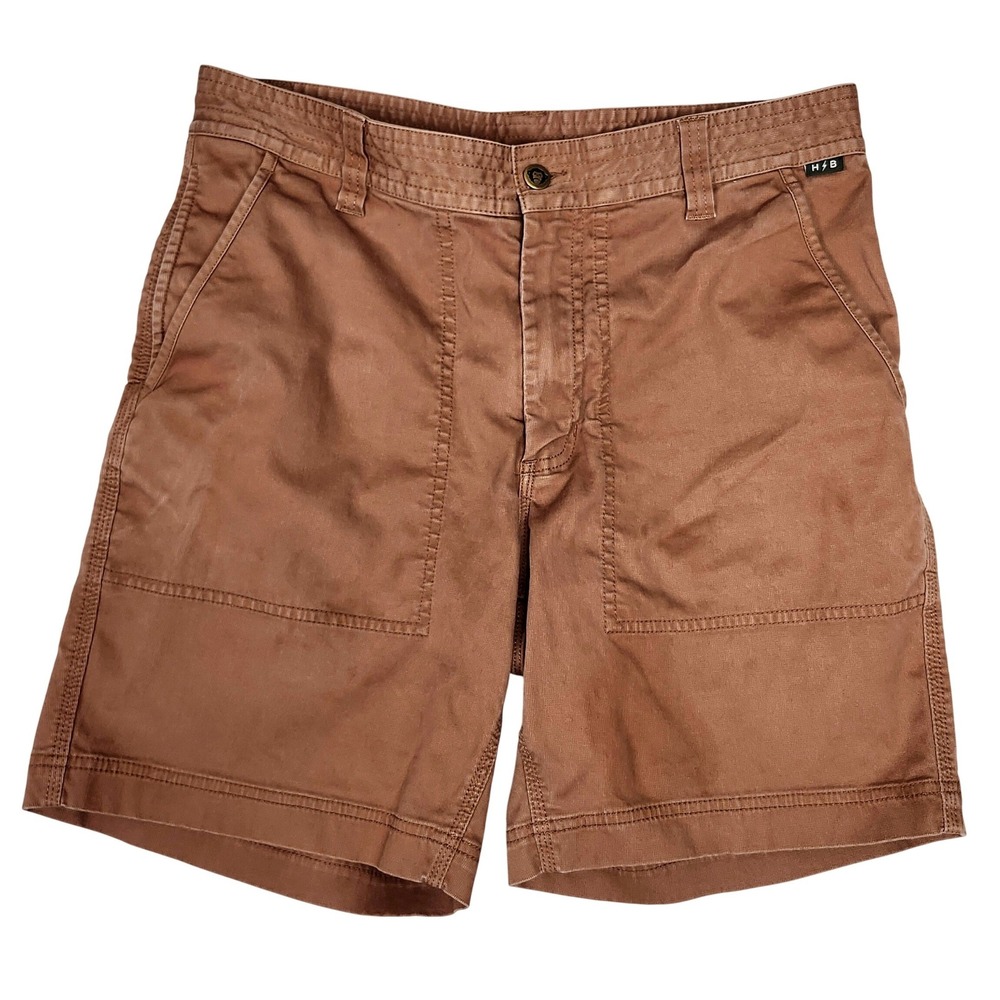 Howler Brothers Clarksville Walk Shorts Mens 32 Brown Stretch Twill Utility 8 In